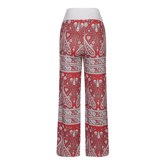 Floral Blooming / Red & White Floral Drawstring-Waist Lounge Pants / NWT / Small - Picture 4 of 8